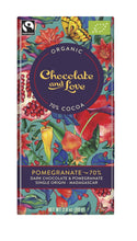 Chocolate and Love Organic Dark Chocolate With Pomegranate 80g