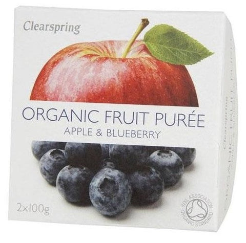 Clearspring Organic Apple & Blueberry Puree 2X100G