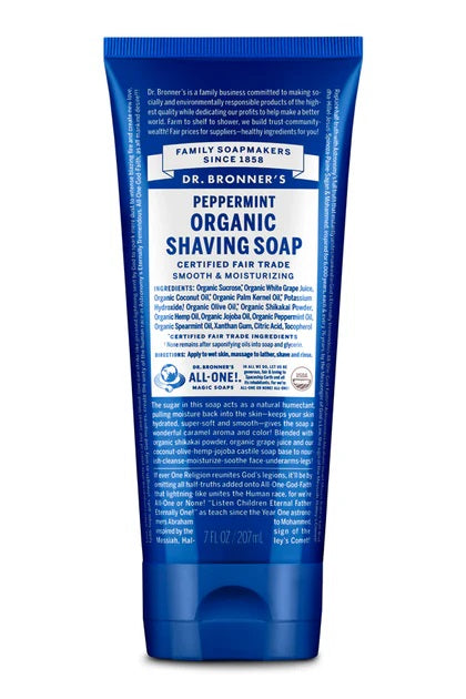 Dr. Bronner Organic Peppermint Shaving Soap 207ml