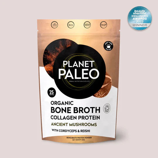 Planet Paleo AT Organic Bone Broth Collagen Protein Ancient Mushroom 225g