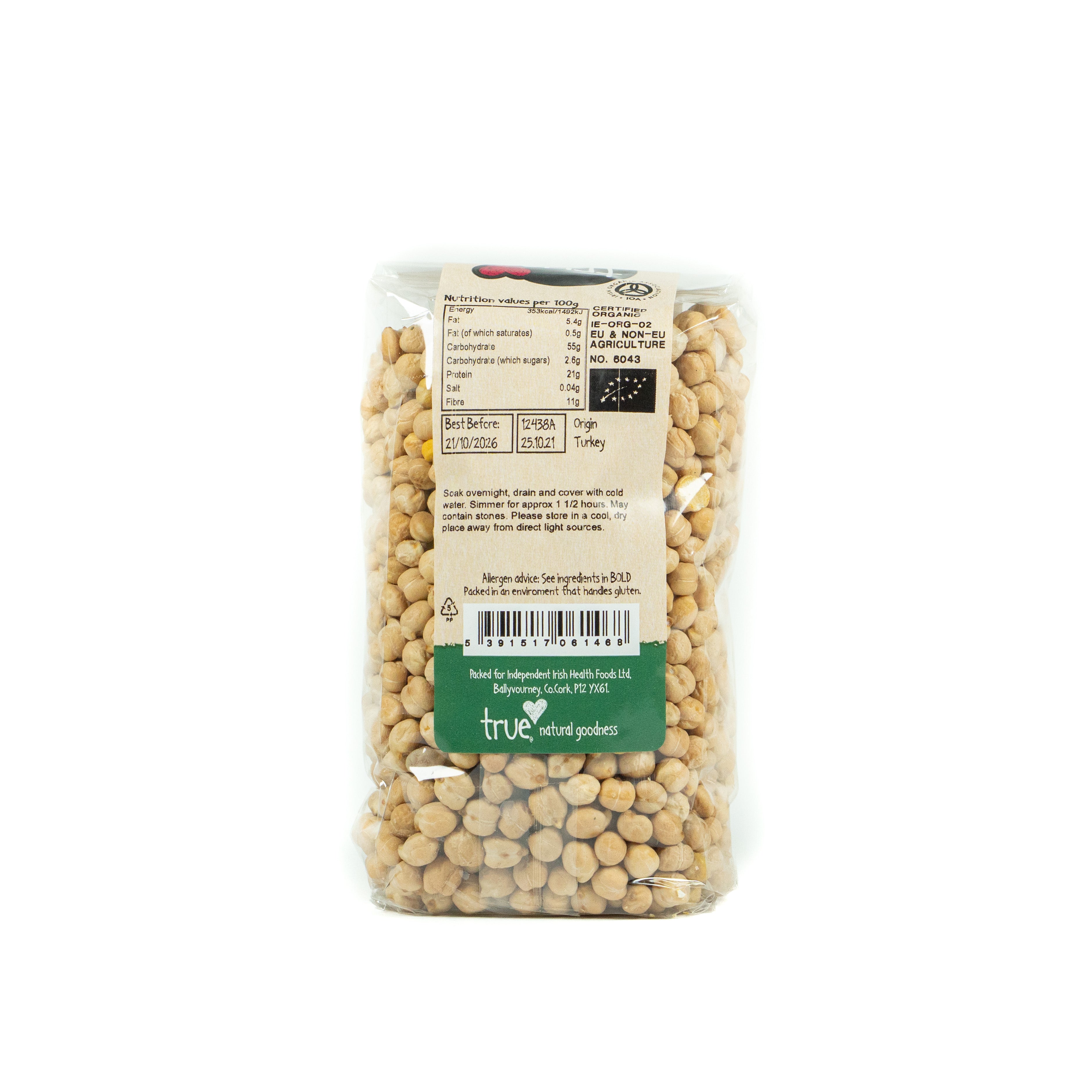 True Natural Goodness Chick Peas Organic 500G