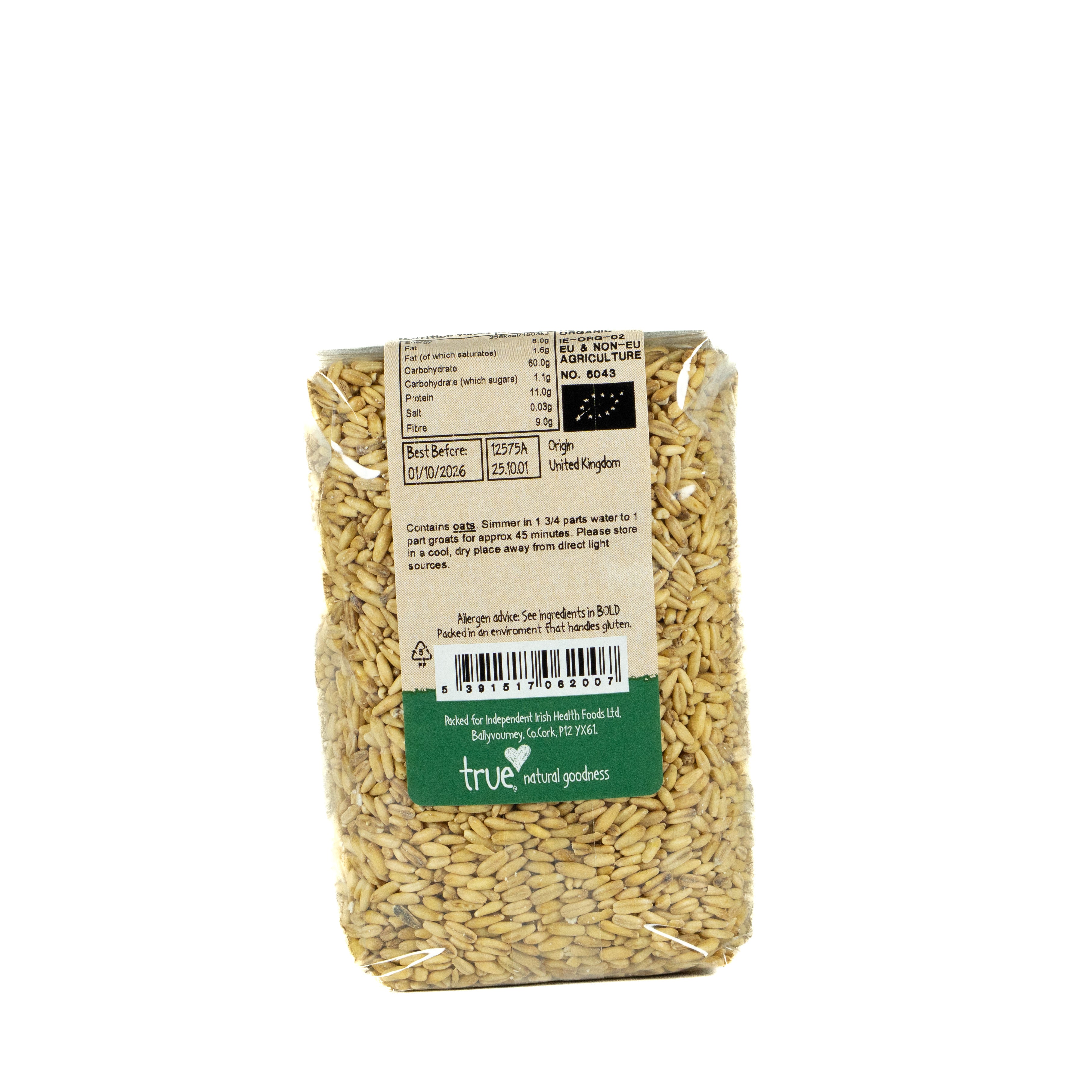 True Natural Goodness Organic Oatgroats 500G