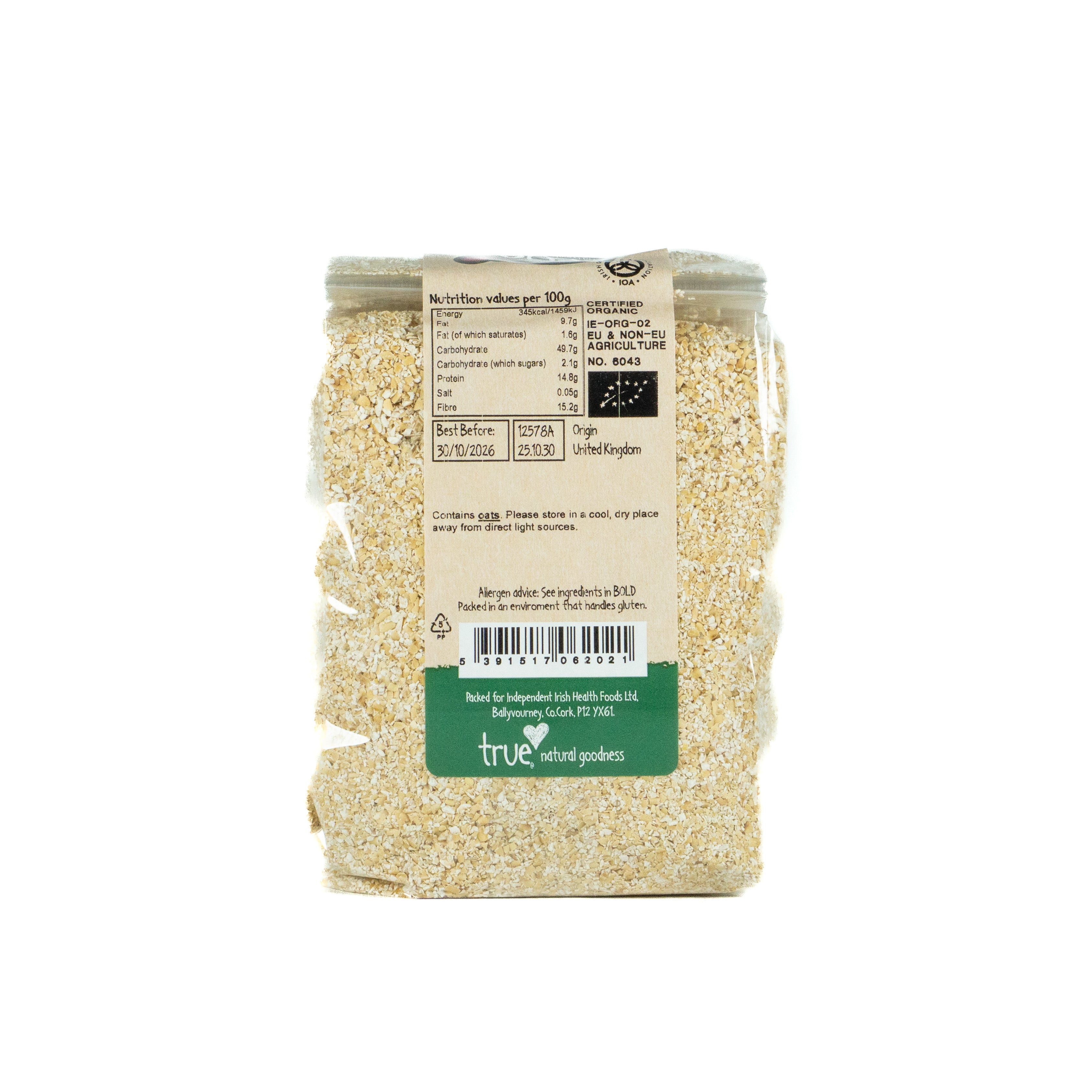 True Natural Goodness Oatbran Organic 500G