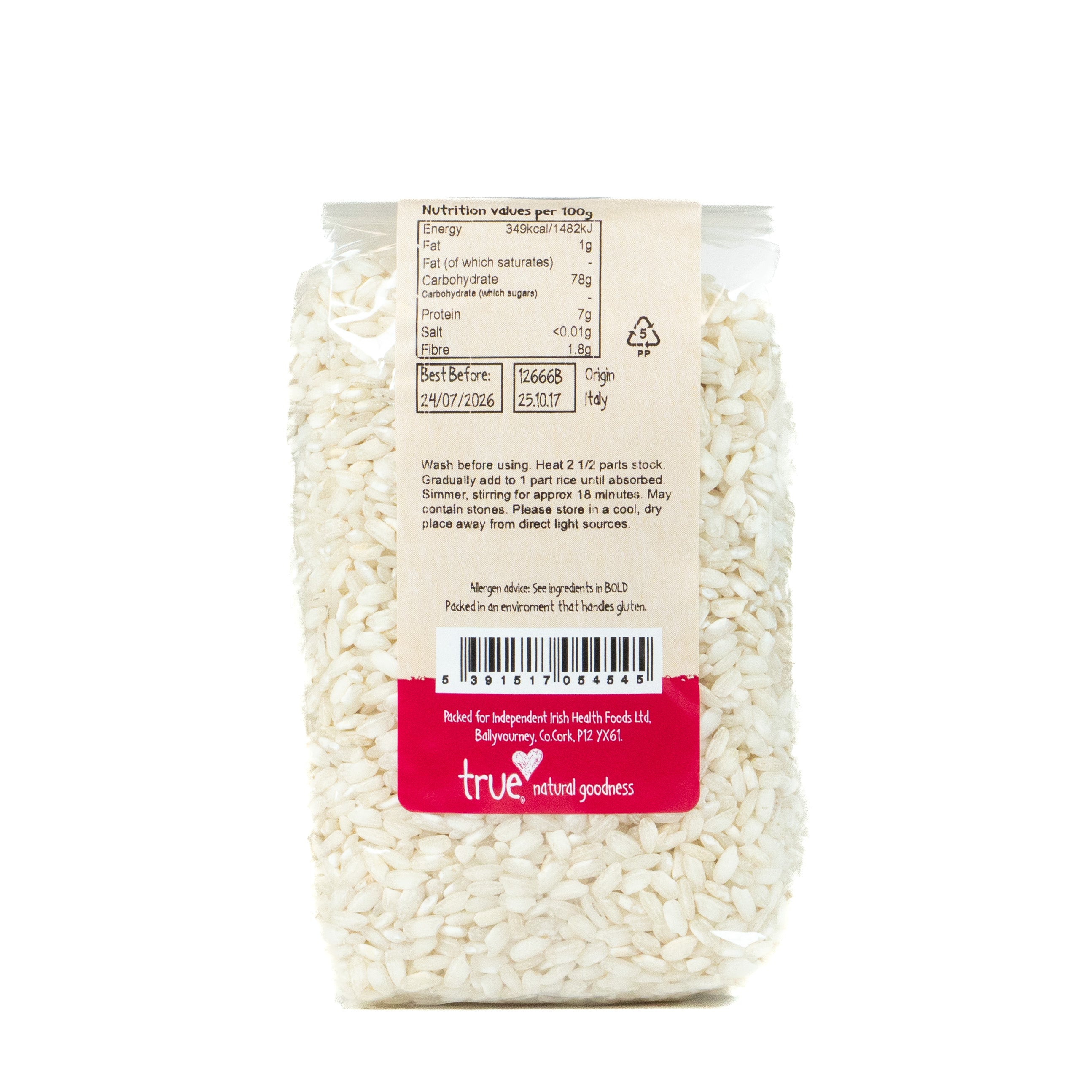 True Natural Goodness Rice Arborio 500G