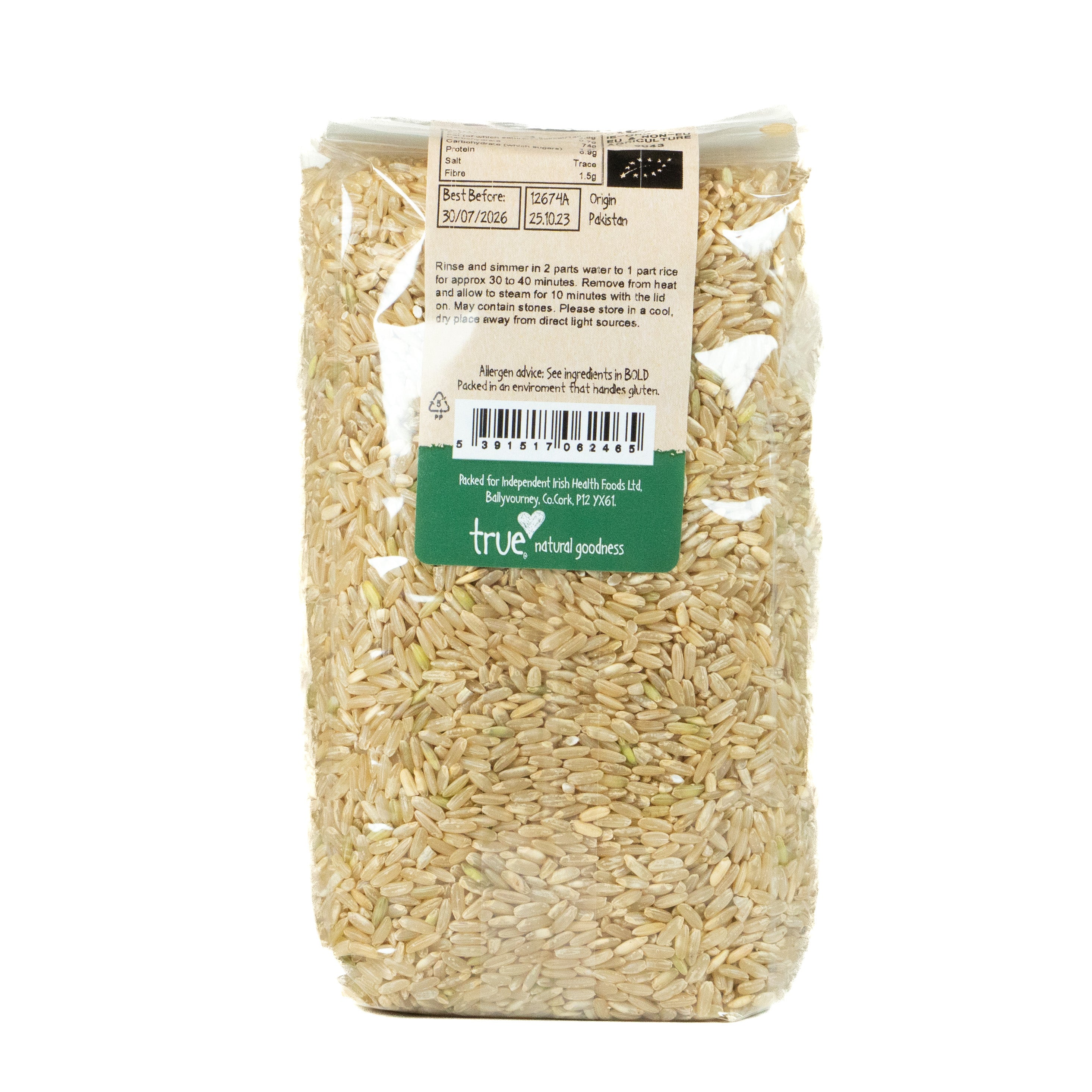 True Natural Goodness Rice Long Grain Brown Organic