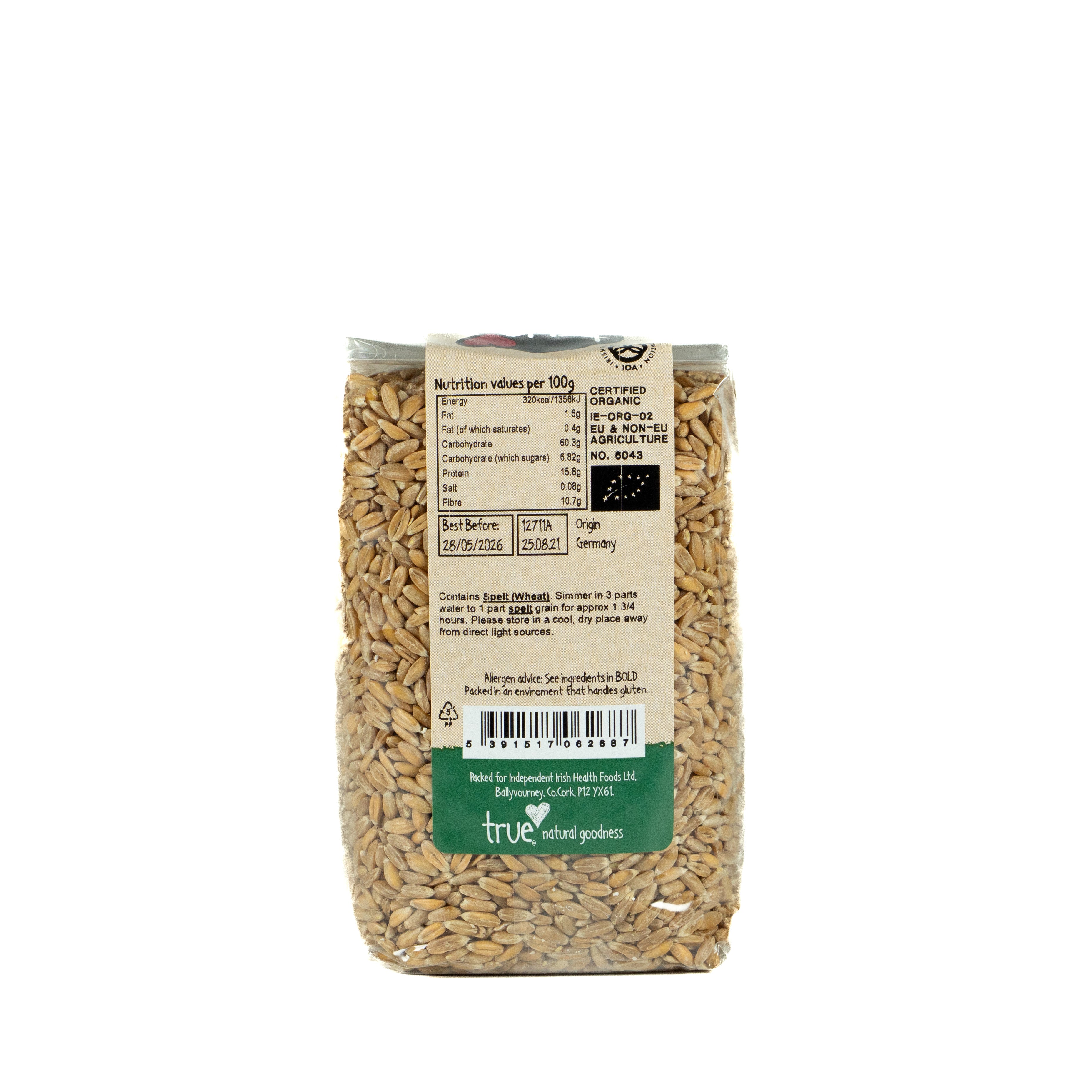 True Natural Goodness Spelt Grain Organic 500G