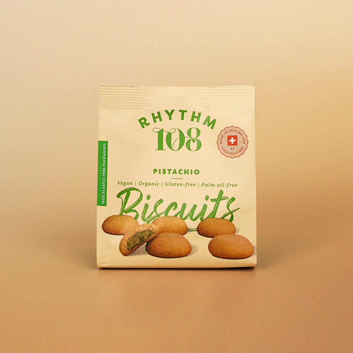 Rhythm 108 Organic Pistachio Bisuicts 135g Gluten Free