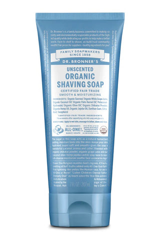 Dr. Bronner Organic Unscented Shaving Soap 208ml