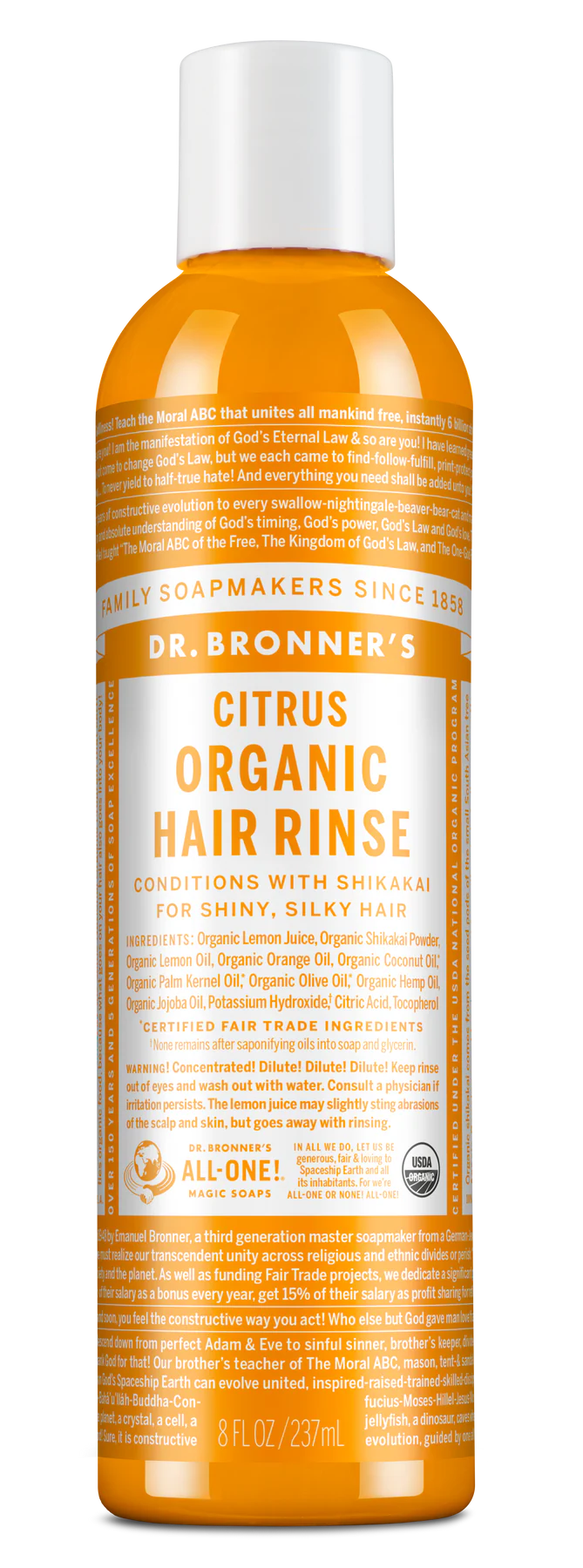 Dr Bronner Citrus Hair Conditioner Rinse 236ml