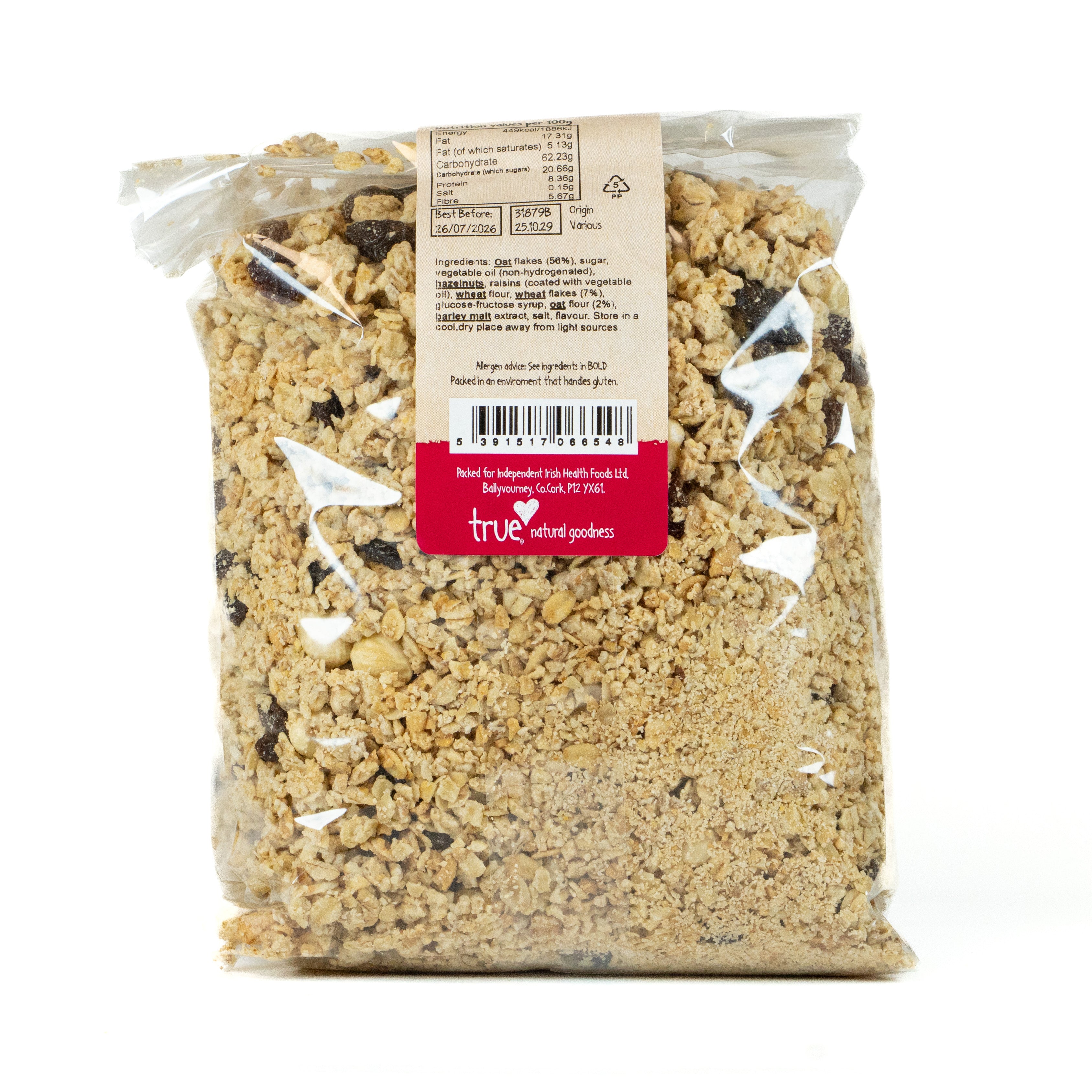 True Natural Goodness Hazel Raisin Granola 1Kg