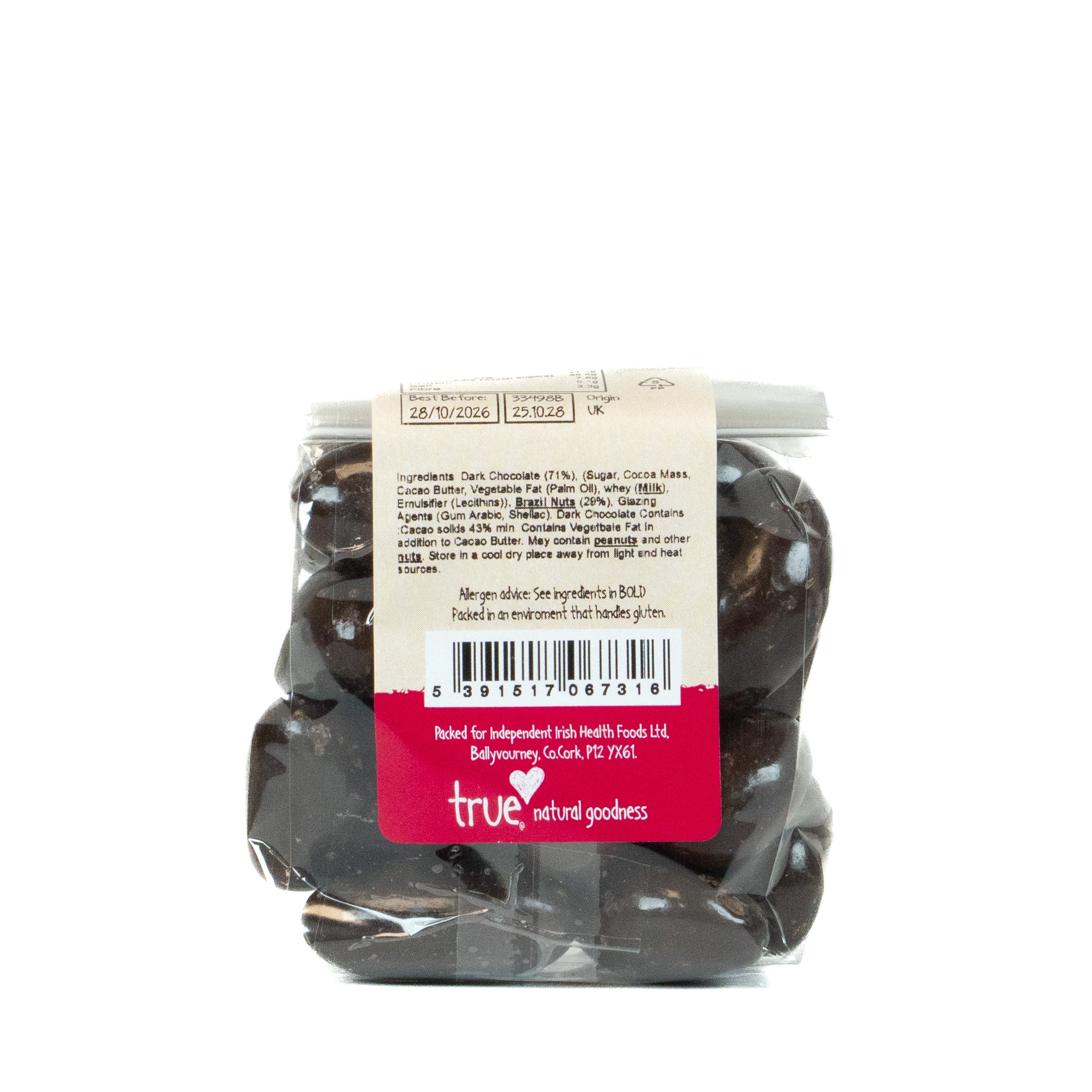 True Natural Goodness Dark Chocolate Brazil Nuts 250g