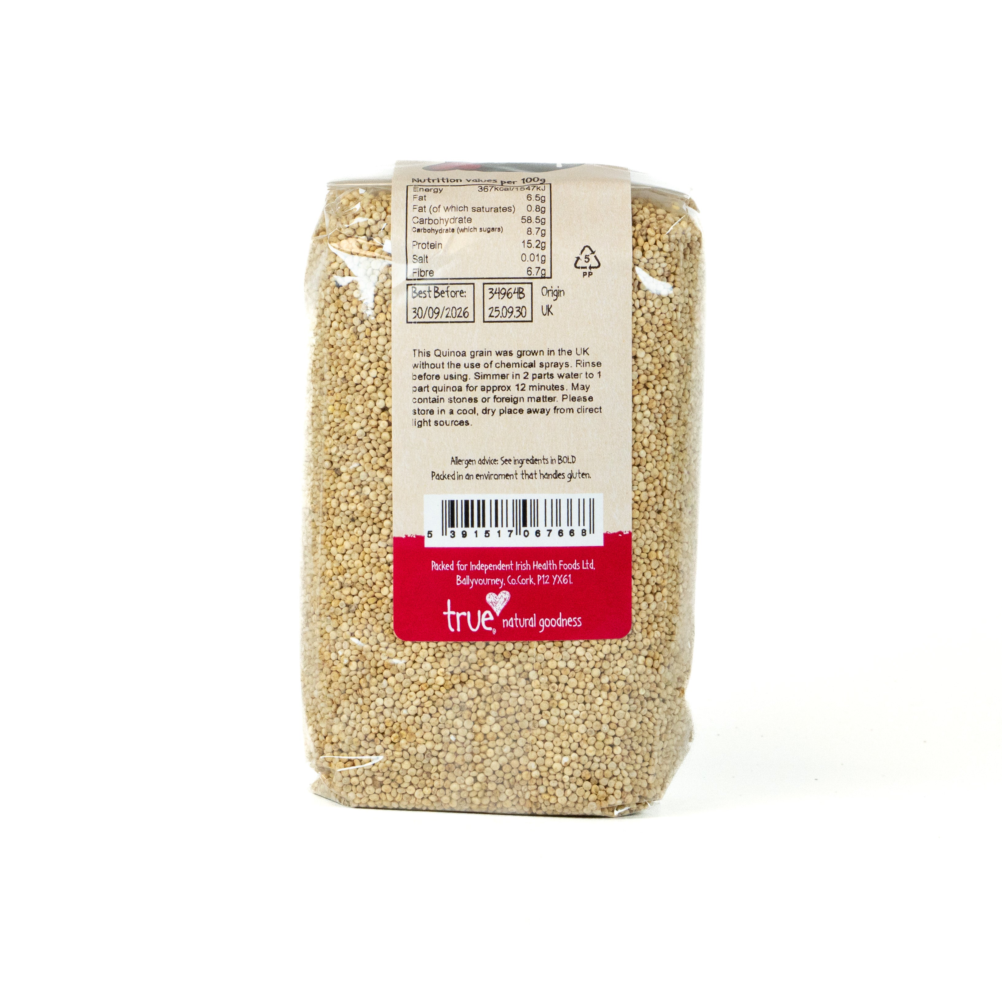 True Natural Goodness Unsprayed UK Grown Quinoa 500g