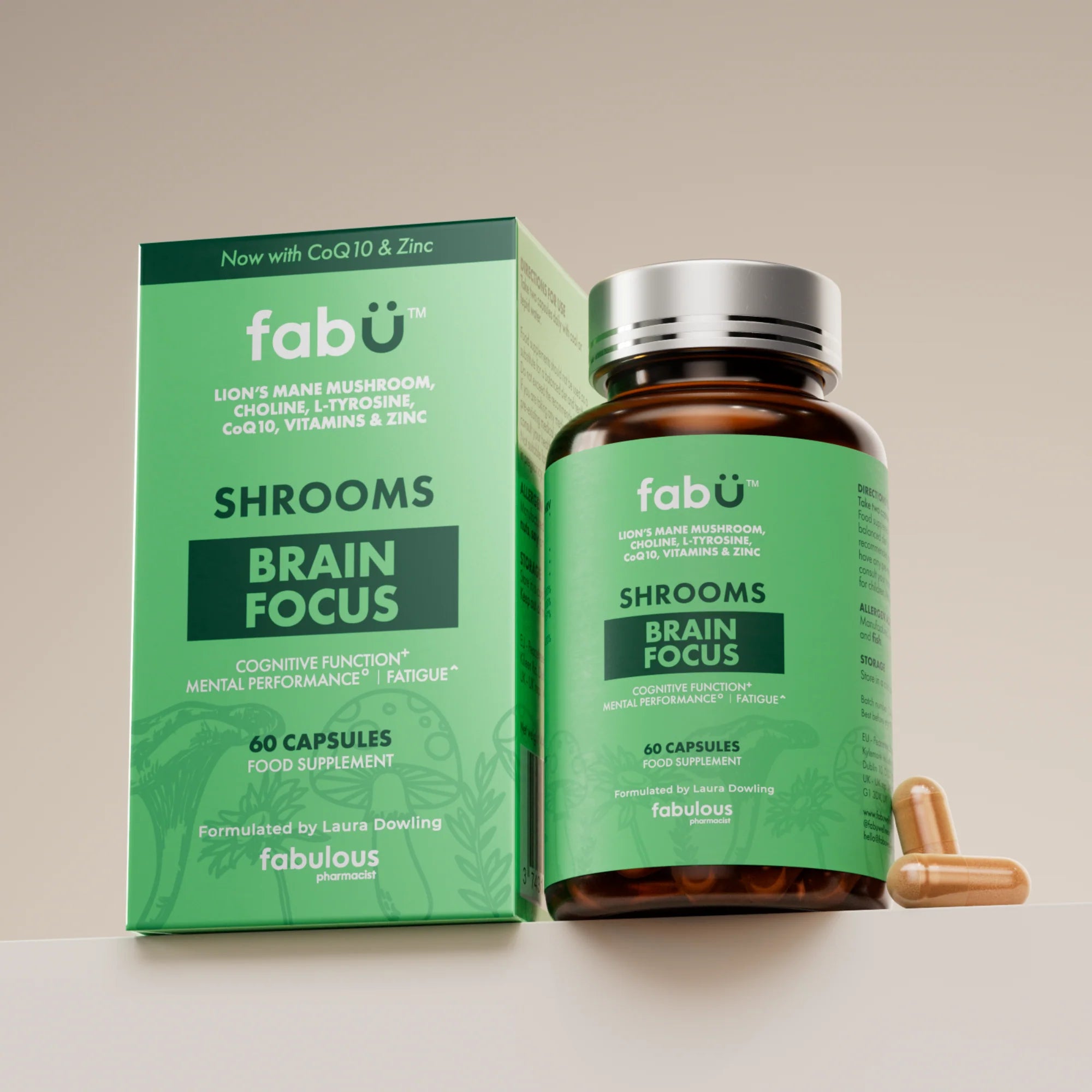 fabÜ Shrooms Brain Focus 60caps