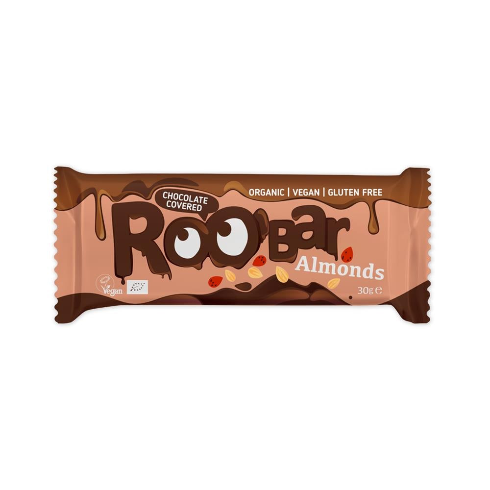 Roobar Organic Chocolate Almond Bar 30g Gluten Free Vegan
