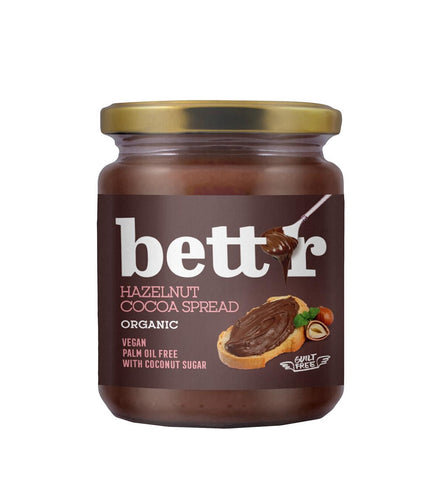 Bett'r Organic Hazelnut Cocoa Spread 250g