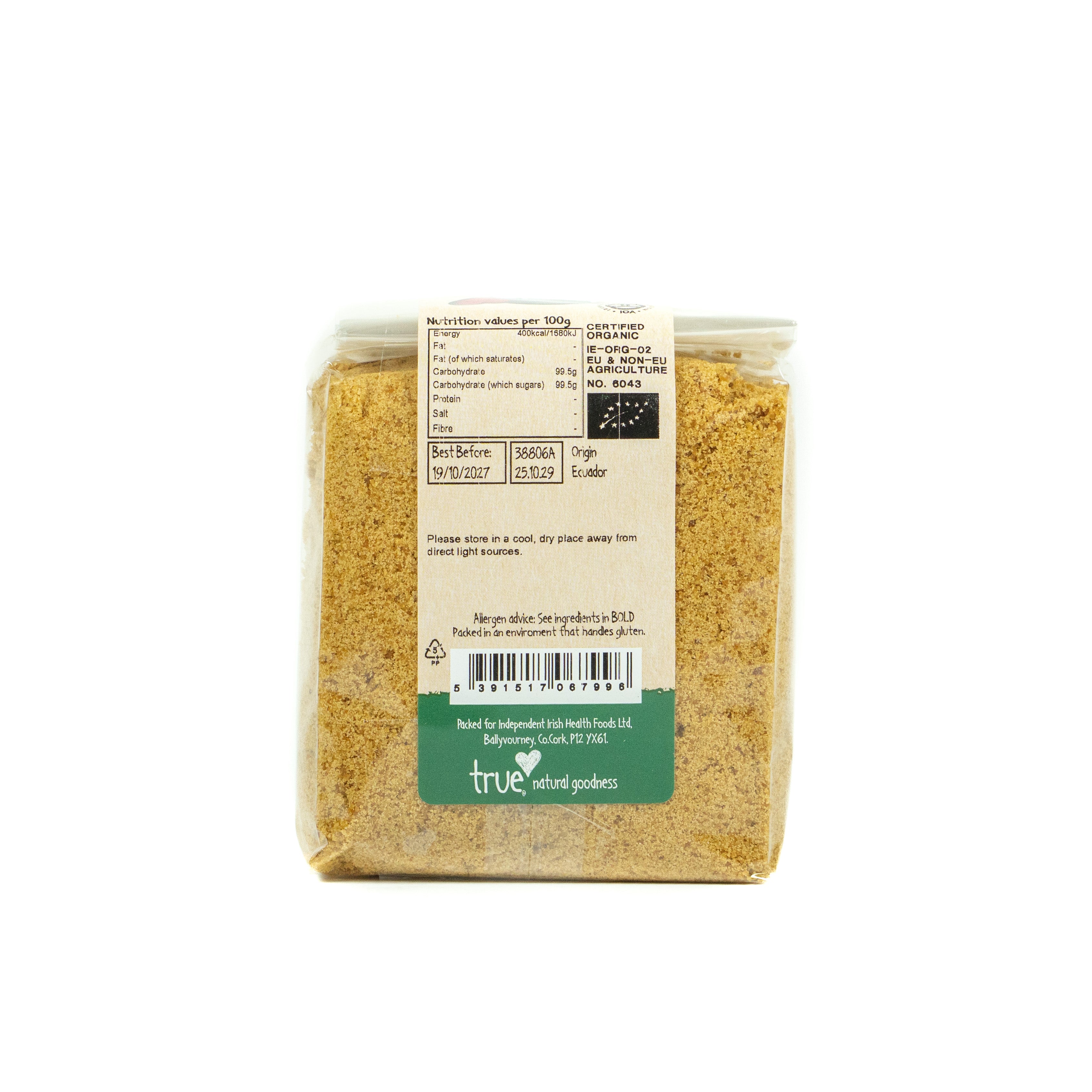 True Natural Goodness Organic Rapadura - Soft Whole Cane Sugar FT 500g
