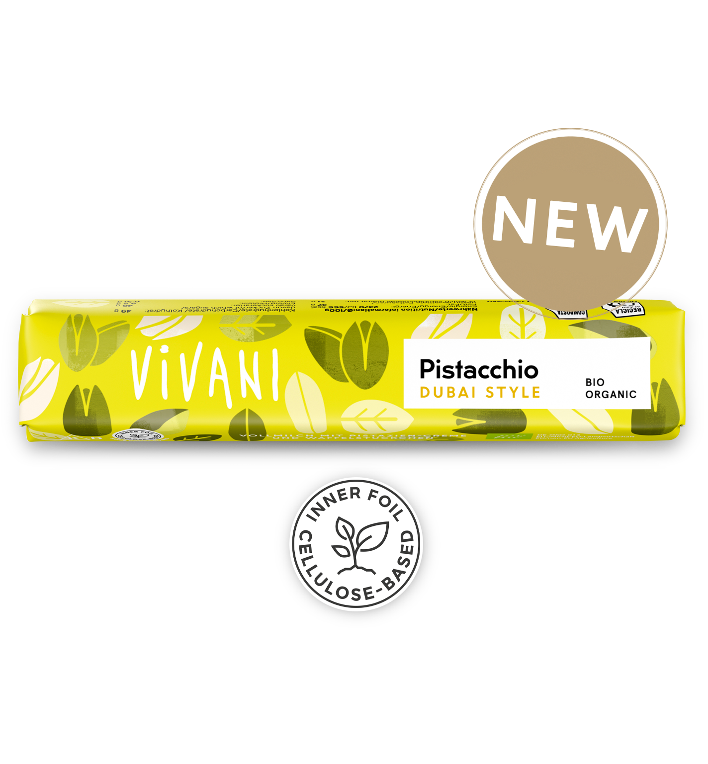 Vivani Organic Pistachio Chocolate Bar 40g