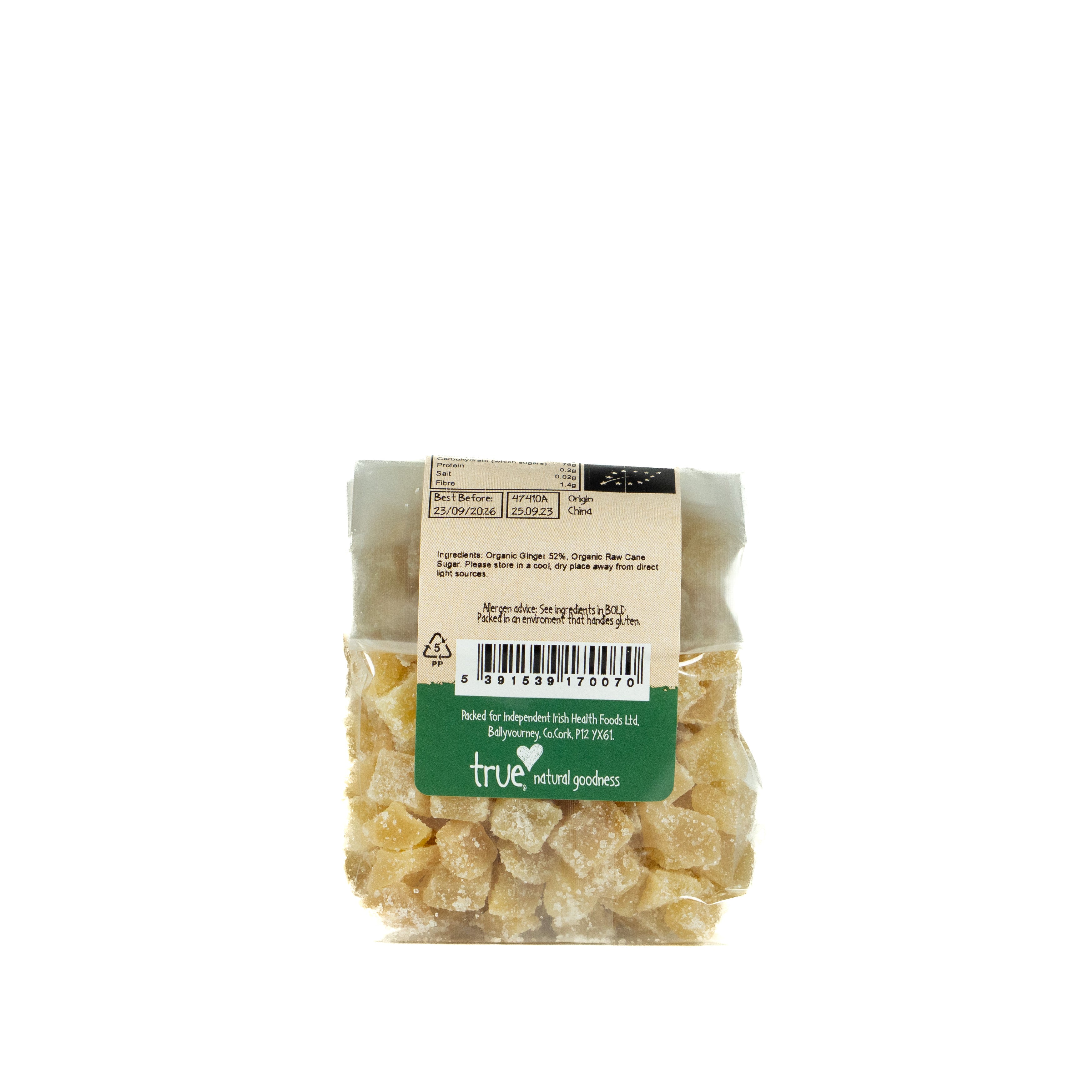 True Natural Goodness Organic Ginger Crystallised 250g