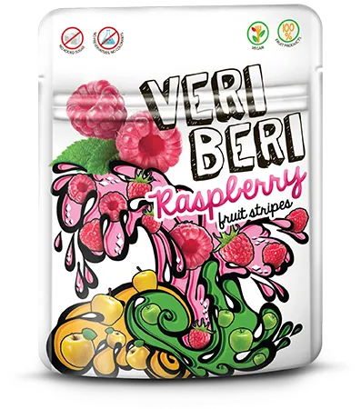 Veri Beri Raspberry Fruit Stripes 50g
