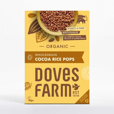 Doves Organic Wholegrain Cocoa Rice Pops Gluten Free 300g