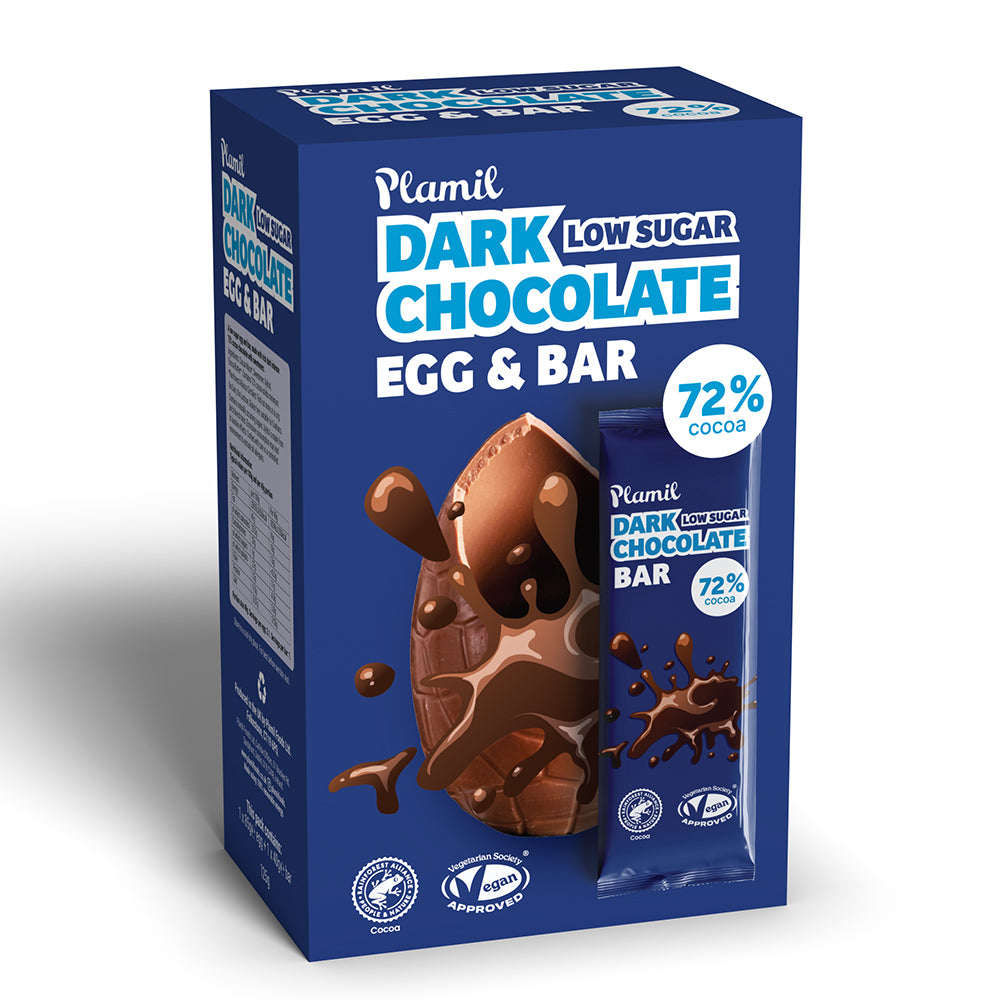 Plamil Dark Low Sugar Egg & Bar 125g