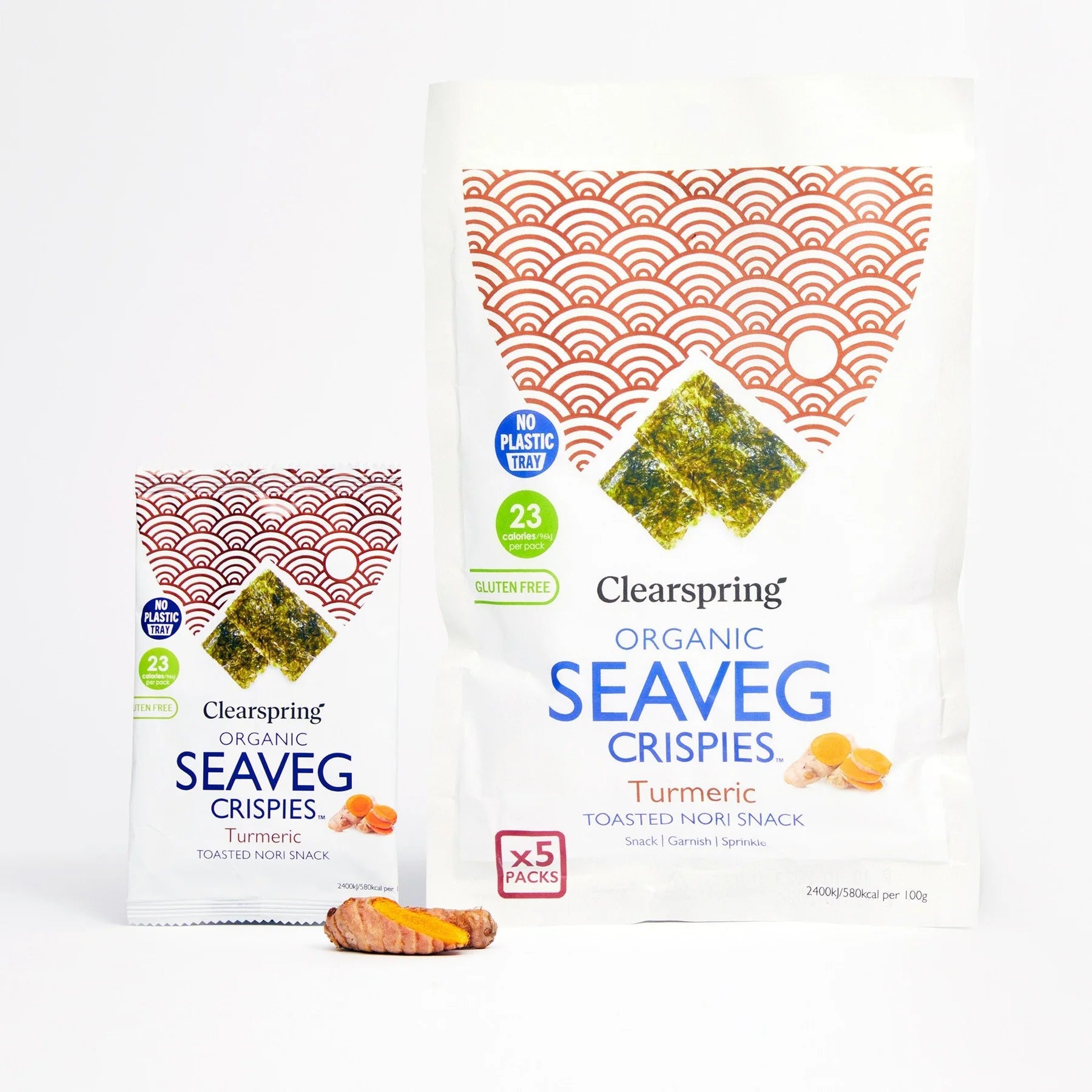 Clearspring Organic Seaveg Crispies Turmeric Multipack Gluten Free 5x4g