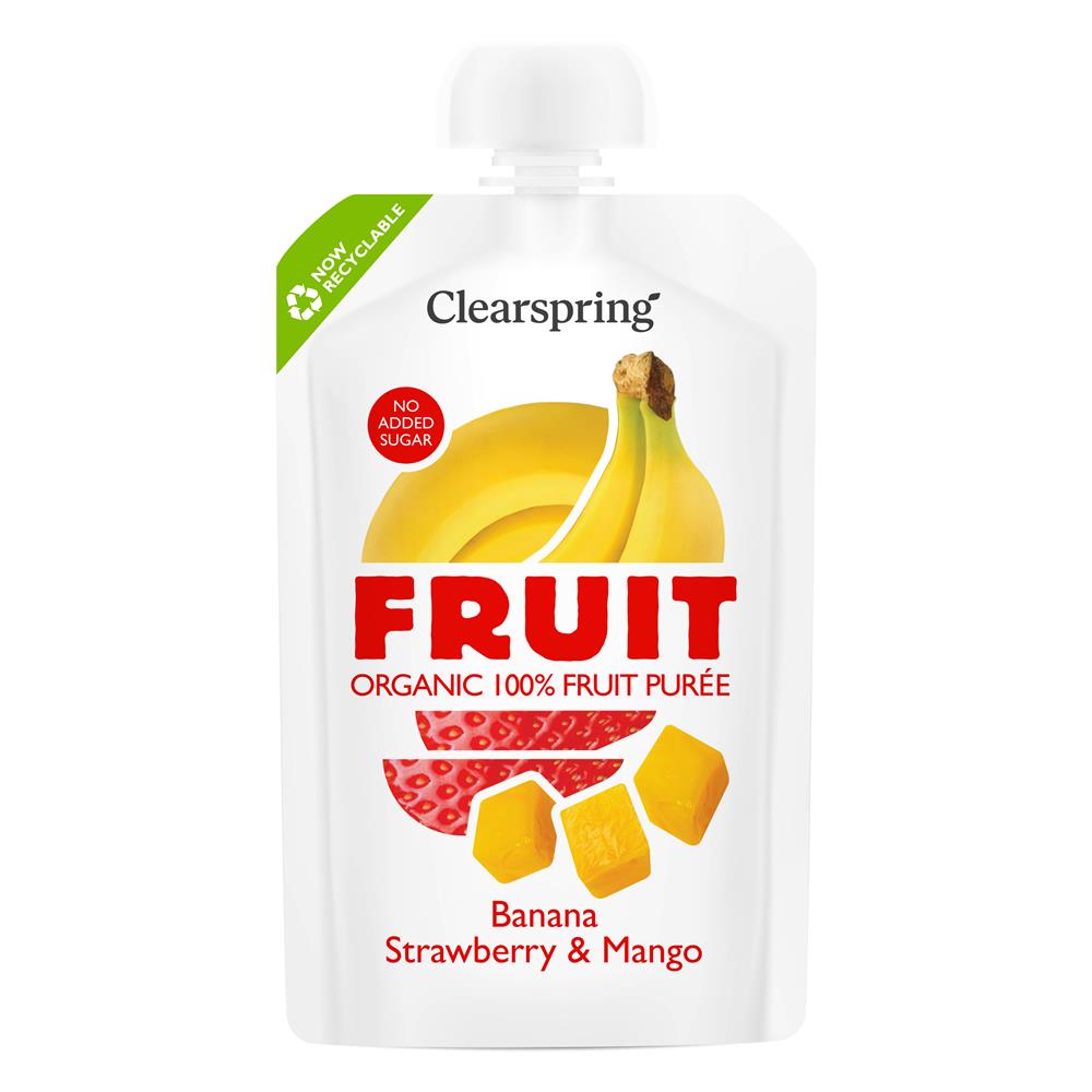 Clearspring Fruit On The Go Banana Strawberry Mango 100g