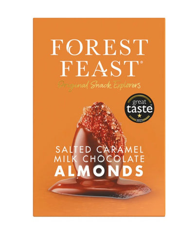 Forest Feast Salted Caramel Milk Chocolate Almonds 140g Cube Box