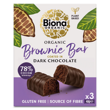Biona Org Dark Chocolate Brownie Bar Multi Pack 3*40g GF