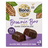 Biona Org Dark Chocolate Brownie Bar Multi Pack 3*40g GF
