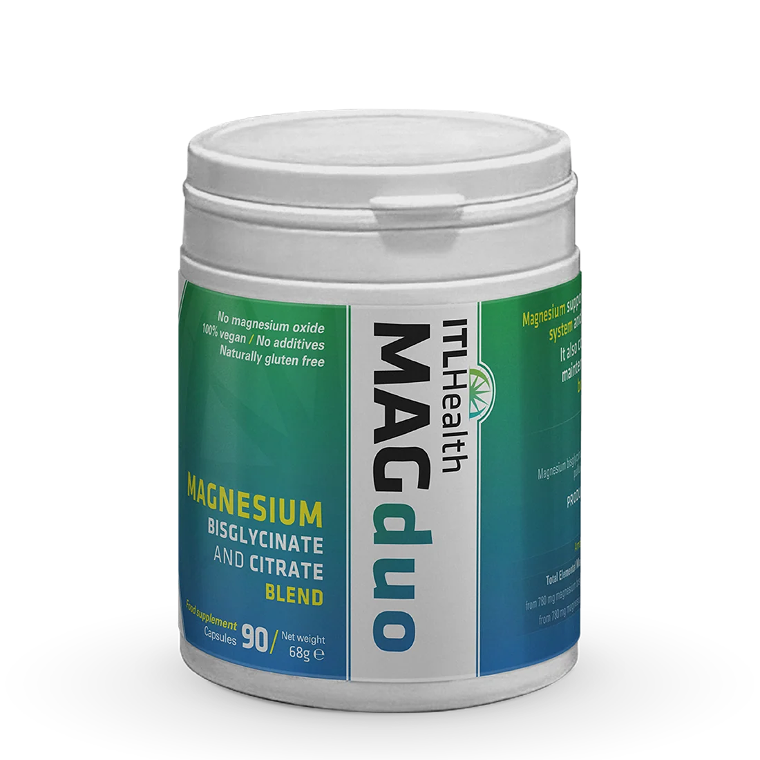 ITL Health MAGduo 90 Caps Magnesium Bisglycinate & Citrate
