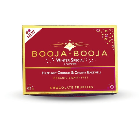 Booja Booja Organic Winter Special Hazelnut Crunch & Cherry Bakewell 92g