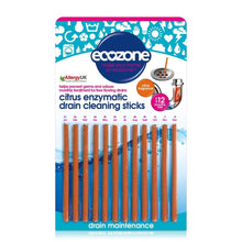 Ecozone Citrus Enzymatic Drain Cleaning Sticks 12s