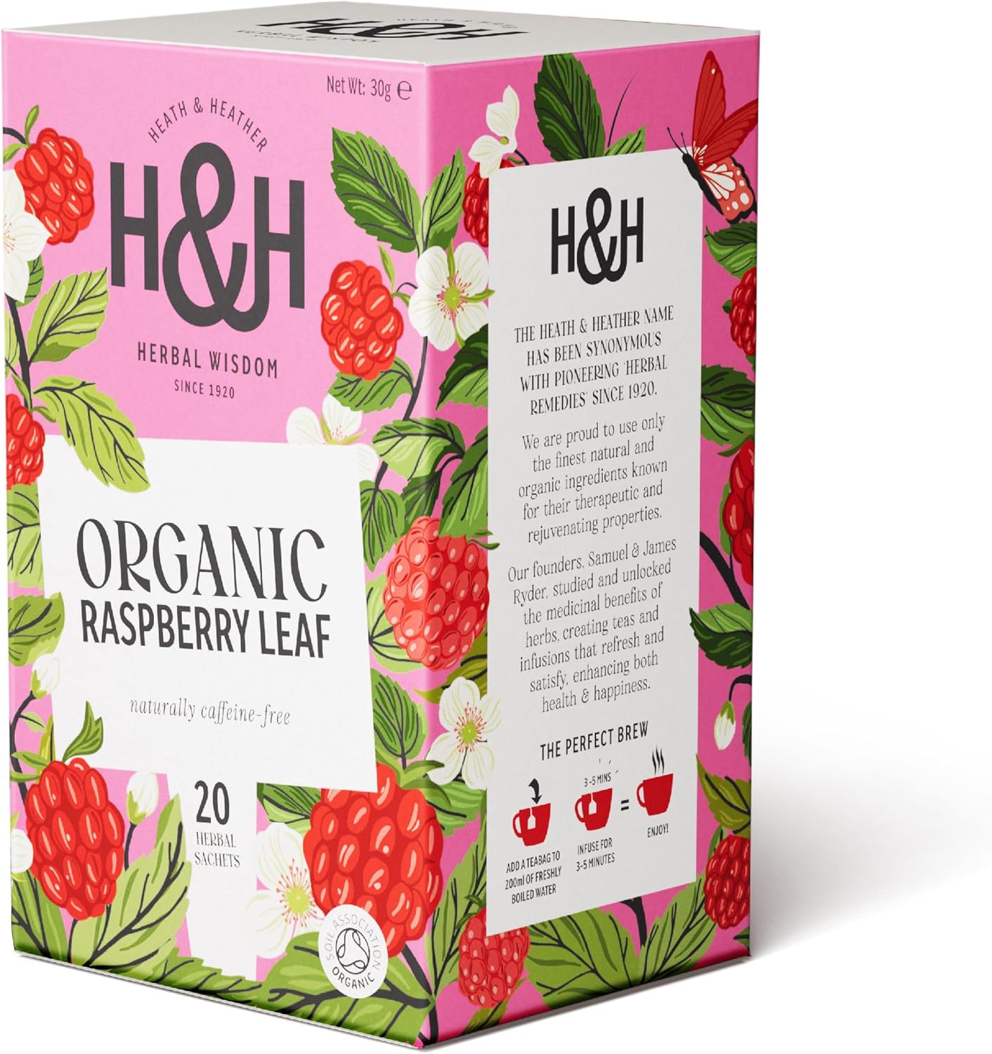 Heath & Heather Organic Raspberry Leaf Tea 20 Bags