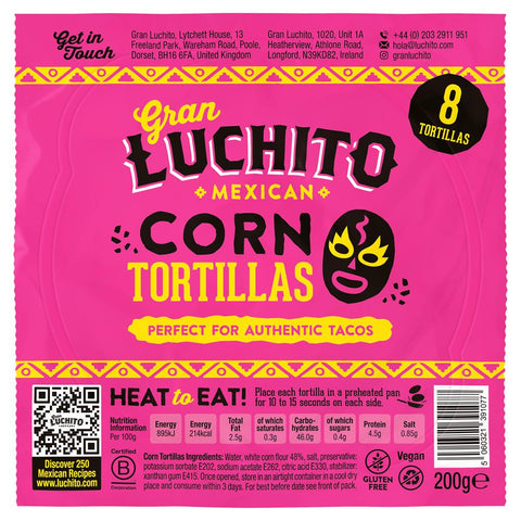 Gran Luchito Gluten Free Corn Tortillas Wraps 200g