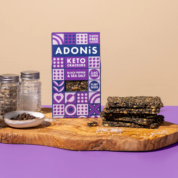 Adonis Black Pepper & Sea Salt Keto Crackers 60g