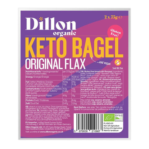 Dillon Organic Keto Bagel Original Flax 150g