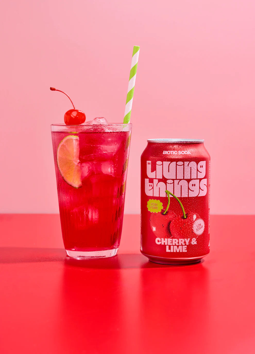 Living Things Cherry & Lime Prebiotic Soda 330ml