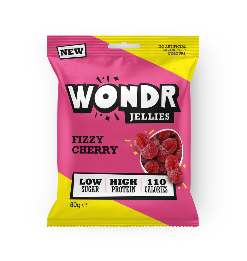 Wondr Jellies Fizzy Cherry 50g - Low Sugar High Protein Sweets