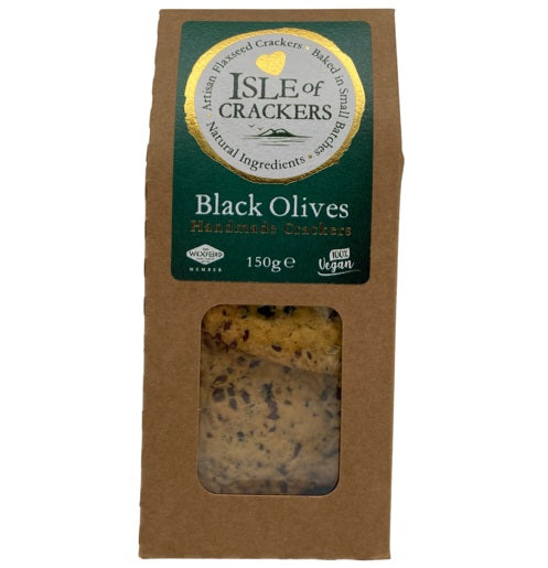 Isle Of Crackers Black Olive Crackers 150g