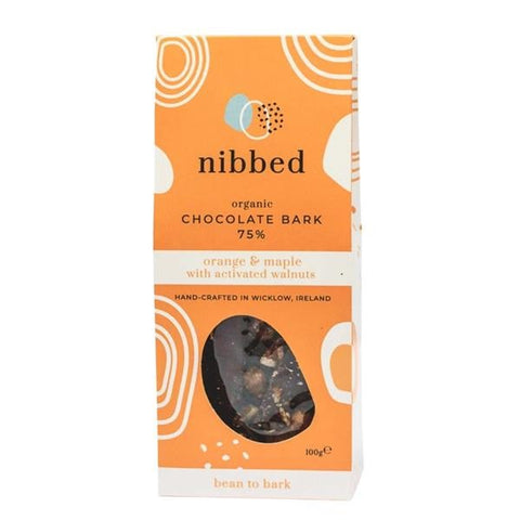 Nibbed Cacao Orange & Walnut Bark 100g