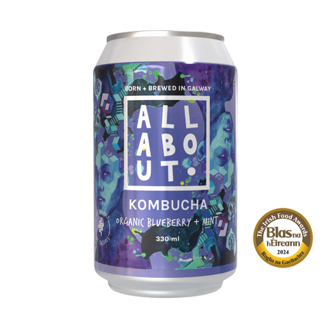 All About Kombucha Organic Blueberry & Mint Can 330ml