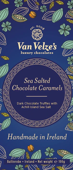 Van Velze's Sea Salted Dark Chocolate Caramels 100g
