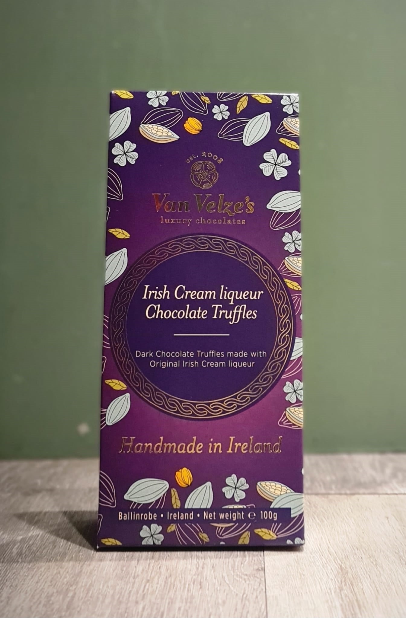 Van Velze's Irish Cream Liqueur Chocolate Truffles 100g