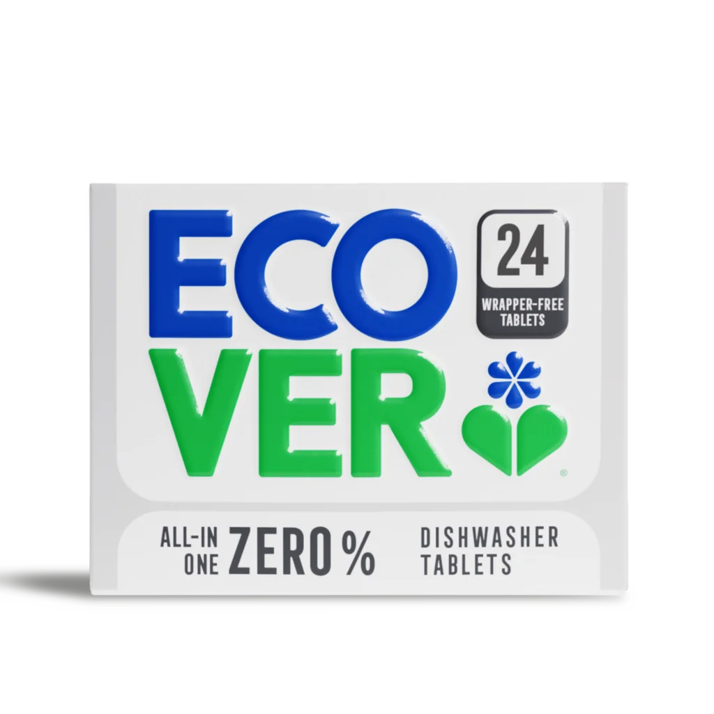 Ecover All-In-One Dishwasher Tab Wrapper Free Zero 24tabs