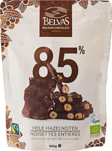 Belvas Organic Chocolate Thins 85% With Hazelnuts 100g