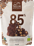 Belvas Organic Chocolate Thins 85% With Hazelnuts 100g