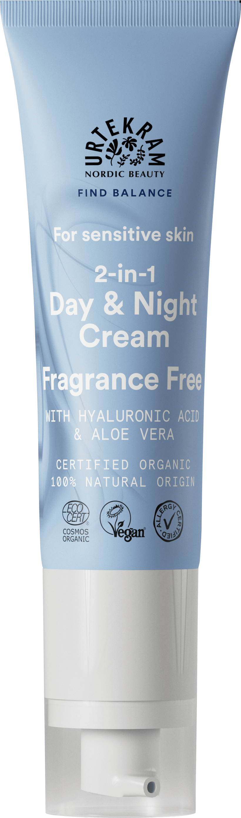 Urtekram Organic Fragrance Free 2 in 1 Day & Night Cream 15ml Sensitive Skin