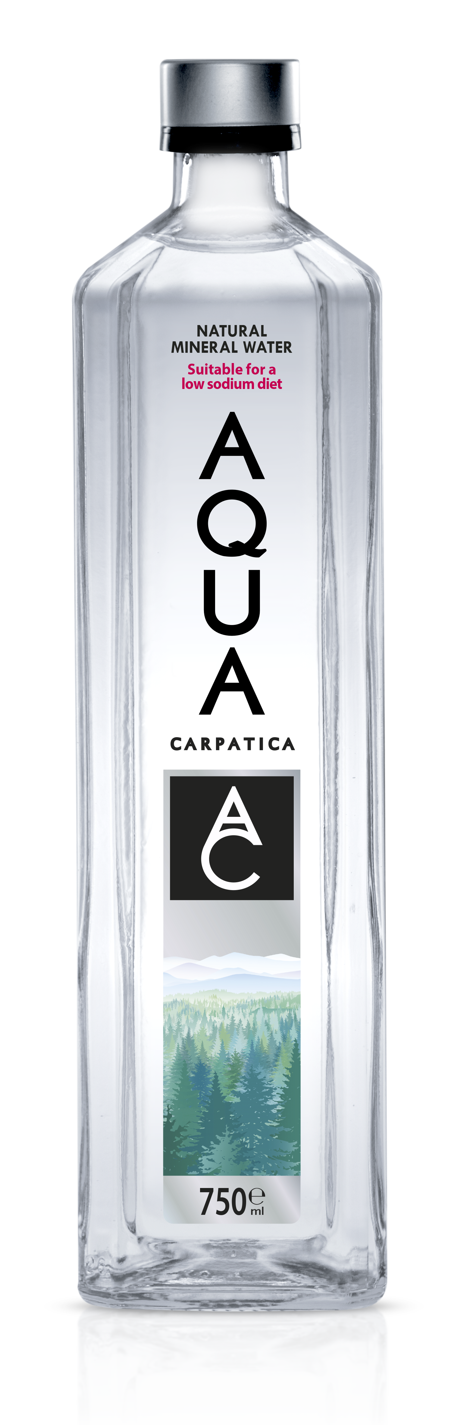 Aqua Carpatica Still Natural Mineral Water - Sodium Free Glass Bottle 750ml
