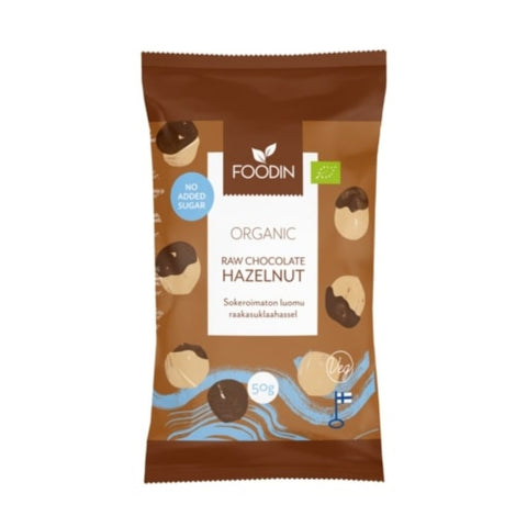 Foodin Organic No Added Sugar Raw Chocolate Hazelnut 50g
